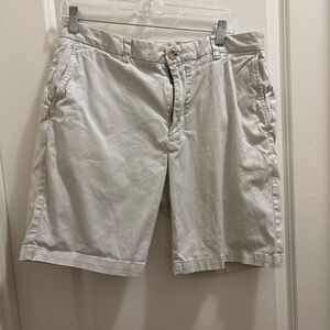 Vineyard Vines Mens 34 Beige Cotton Blend Casual Chino Shorts 8” Golf Preppy